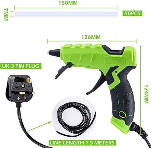 Hot Glue Gun for Crafts,Mini Glue Gun with 50pcs Sticks,UK Plug Low Heat Glue Gun or DIY Arts Craft and Home Quick Repairs