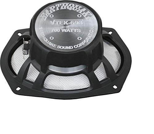 EARTHQUAKE Sound VTEK-693 700W 6x9-inch 3-Way Coaxial Speakers with PistonMax Technology (Pair), Black, Silver