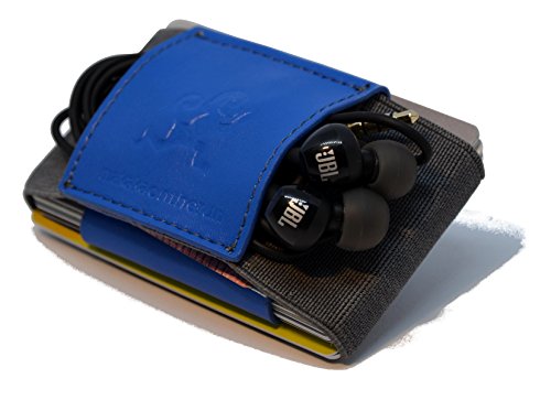 MakakaOnTheRun Monedero, 1 - Veganes Kunstleder Blau (Azul) - MOTR-3CH-VegGrayBlue