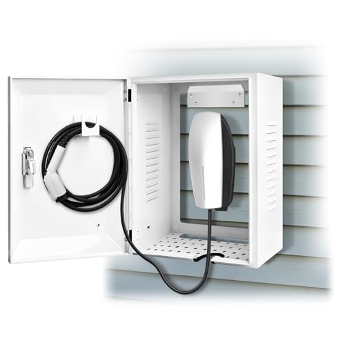 Wall-Mounted Locking EV Charger Box for Tesla & More