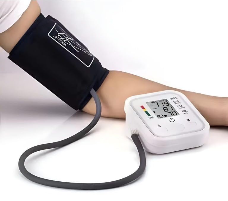 Image of Automatic Digital Blood Pressure Monitor for Upper Arm, Large LCD Display, One-Touch Operation, Irregular Heartbeat Detection, Memory Function, Adjustable Cuff (22-32 cm) for Home Use