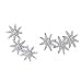 3 Star Constellation Ear Climber Crawler Earrings White Gold Plating