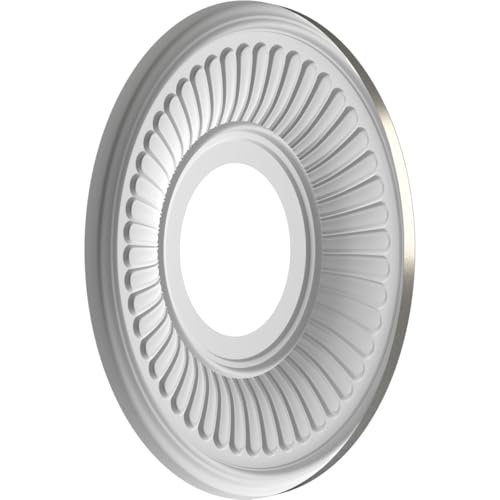 Image of Ekena Millwork 10 inchOD x 3 1 /2 inchID x 3 /4 inchP Berkshire Thermoformed PVC Ceiling Medallion (Fits Canopies up to 4 1 /2 inch), Aged Dark Steel
