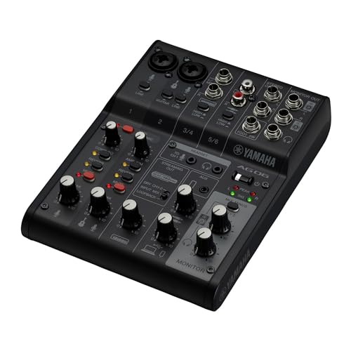 Image of Yamaha AG06MK2 Black 6-Channel Live Streaming Loopback Mixer /USB Interface with Steinberg Software Suite