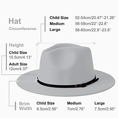 Image of Wide Brim Fedora Hats for Women Men Two Tone Dress Hat Felt Panama Hat in Two Audlt Size