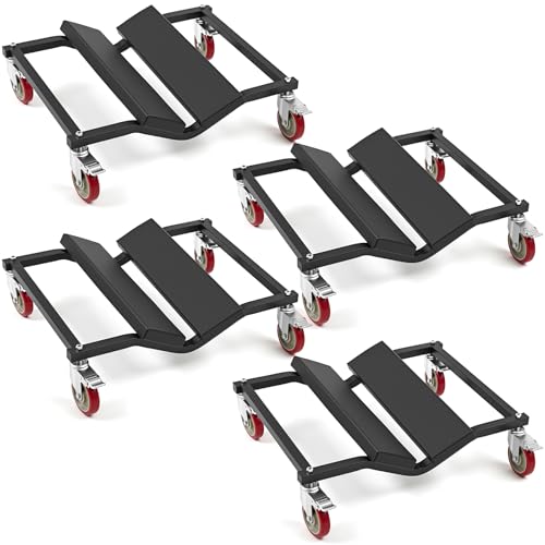 Aurelema 4 Pack Pontoon Boat Dollies, Heavy Duty Boat Dollies with High Load Capacity, 8 Protective Pads for Pontoon & Fishing Boats, Marina Dock Storage