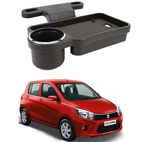 Image of Oshotto (FT-04) Foldable Car Auto Headrest Rear Back Seat Table Drink Food Cup Tray Holder Compatible with Maruti Suzuki Celerio /Celerio X - Black