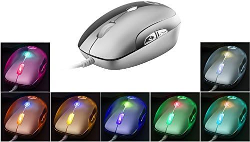 UtechSmart Neptune 7-Color Light Cycle High Precision Gaming Mouse with 800 to 2400 DPI, 6 Buttons included 1 DPI Switching Button & 2 Programmable Side Buttons, chrome coated plastic with 3 Color Options Sword Silver, Champagne gold & Space Grey [18-Month Manufacturer's Warranty]