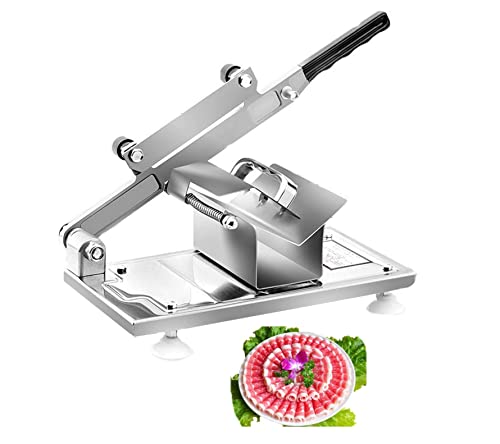 LYDBMYT Cortadora de Carne para Uso doméstico o Comercial, cortadora Manual de Carne congelada, máquina cortadora de Carne de Acero Inoxidable, Rollo de Cordero y Res para shabu Caliente