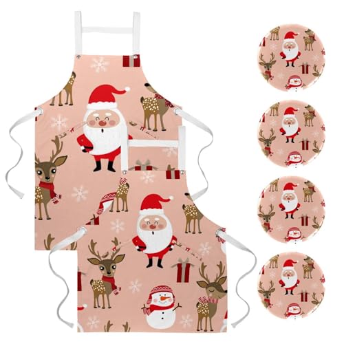 Tablier de serveuse festif idéal pour pâtisserie et repas de Noël