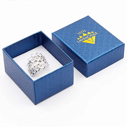 Lavencious Art Cocktail Fashion Ring Size Adjustable From 6-8.5 Cubic Zirconia Jewelry For Women (Silver) #TOP5