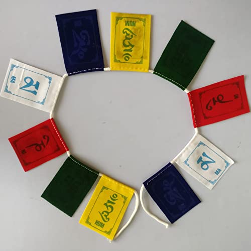 Bandeiras de oração tibetanas Mini feitas à mão no Nepal - Pequena (3,8 cm x 5,55 cm)