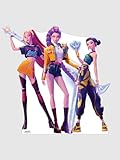 KPop Demon Hunters Huntrix Cardboard Cutout Standee – Life Size Character Display for Fans, Parties, or Room Décor – Rumi, Myra, and Zoey Group Cardboard Figure - Officially Licensed