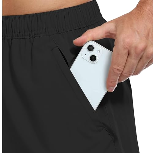 Image of NINQ Workout Half Pant for Man | Gym Shorts for Men with Drawstring Waist & 2 Zipper Pockets | Stylish Lightweight Shorts Pant for Men Sports