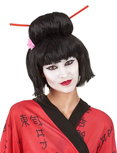 DEGUISE TOI - Perruque Geisha noire femme - Coiffures Attachées