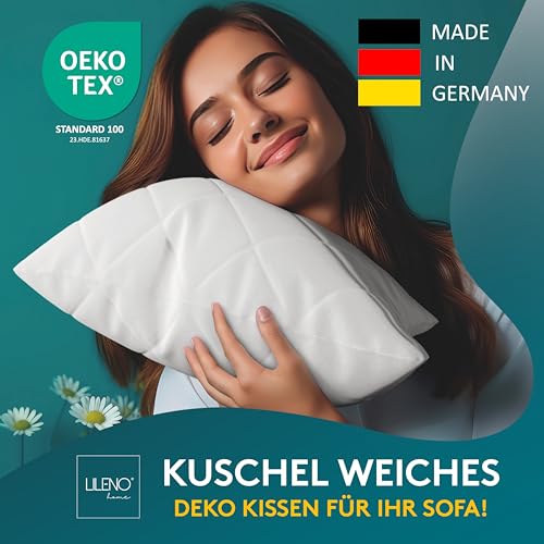 LILENO HOME 2er Set Kissenfüllung 45 x 45 cm - 95°C waschbares Innenkissen geeignet für Allergiker - Polyester Kisseninlet als Couchkissen, Sofa Kissen, Cocktailkissen und Kopfkissen
