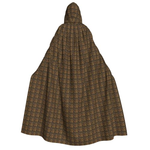 Cape à capuche hiéroglyphe égyptien cosplay carnaval bal masqué 190cm