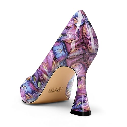 DearOnly Womens Slip-on Sexy Prom Pumps Mid Heel Close Pointed Toe Patent Leather Basic Classic Wedding Office Shoes 3.3 Inches Heels4