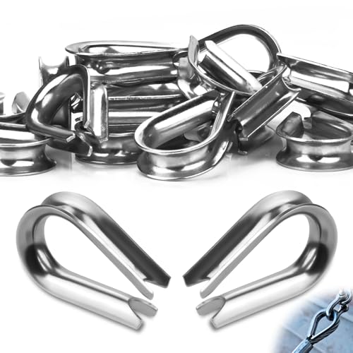 SWTYExt M4 Drahtseil Kauschen 25 Stück Stainless Steel Kausche 4mm 304 Edelstahl Kabelkausche für Drahtseilklemmen Stahlseil Wäscheleine Forstseil Markise Fixiert