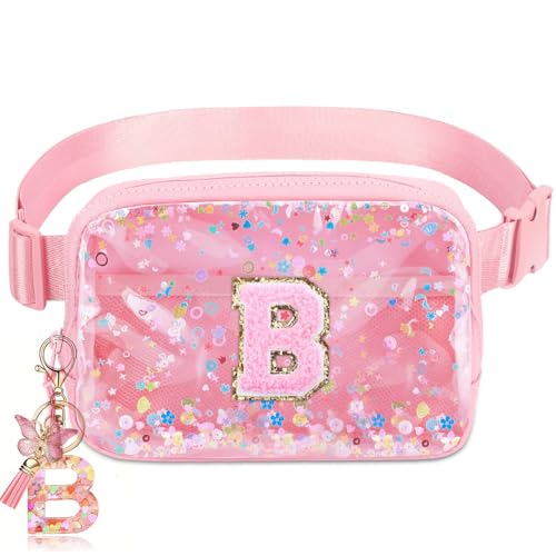 Image of Initial Fanny Pack for Girls - Belt Bag for Teens Kid Teen Girl Kid Birthday Gift Pink B