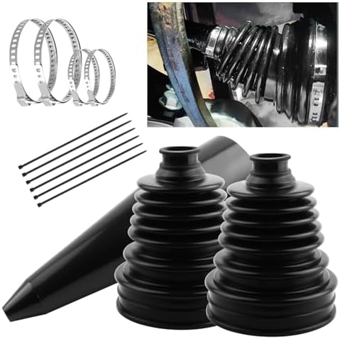 2PCS Car CV Boot Repair Kit with CV Boot Tool & Ties & Clamps,Cuttable Car CVs Axle Boots Repair Kit for Dust Protection Fits 2.56"/3.05"/3.54" Calibers,Silicone CVs Joint Boots Kits