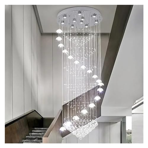 Lustre escalier long design moderne pour eclairage hall et salon
