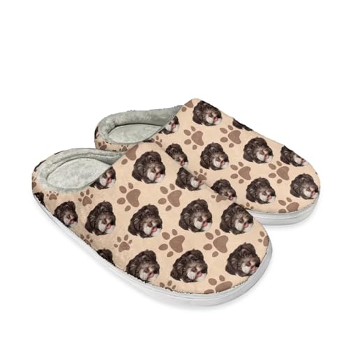 Women's and Men's Slippers Soft Warm Scuff Slippers, Indoor/Outdoor Fuzzy Slippers Plush House Slippers, Anti-Skid Slip on Shoe