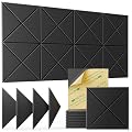 12 pack Acoustic Panels Self-Adhesive, 12"X 12"X 0.4"Sound Proof Foam Panels,Soundproof Wall Panels High Density, Sound Panels for Wall Decoration and Acoustic Treatment-Carbon Black