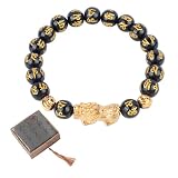 AROUROUA Feng Shui Bracelet Black Obsidian Bracelets Dragon Bracelet Wealth Luck Amulet for Men Women Attract Lucky Wealthy Bracelets