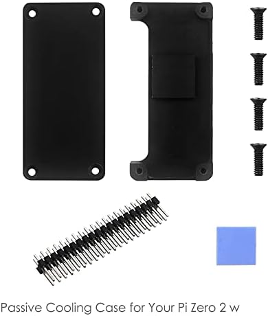 iUniker Pi Zero Aluminum Passive Case with Pin Header, Thermal Pad for Raspberry Pi Zero 2 w/Pi Zero W/Pi Zero (Include Case with Header) - 2