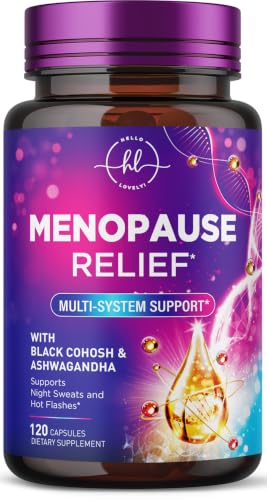 Image of Menopause Supplements for Women - Complete Hot Flash Night Sweats & Menopause Relief Pills, Probiotics with Dong Quai & Black Cohosh for Vaginal, Digestive Support - 120 Capsules