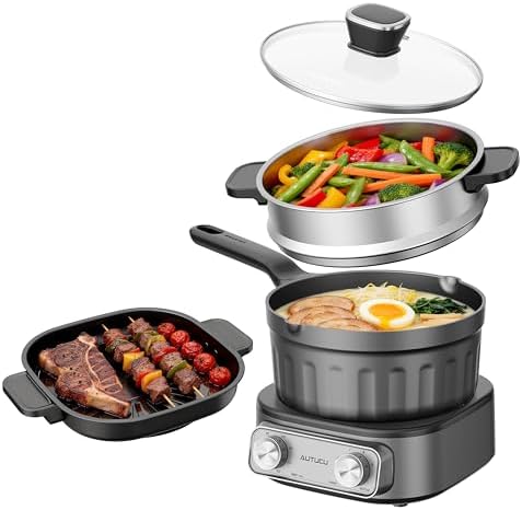 N73SNA Hot Pot Electric Nonstick, PFOA-Free Multi-Cooker 2.5 Quar...