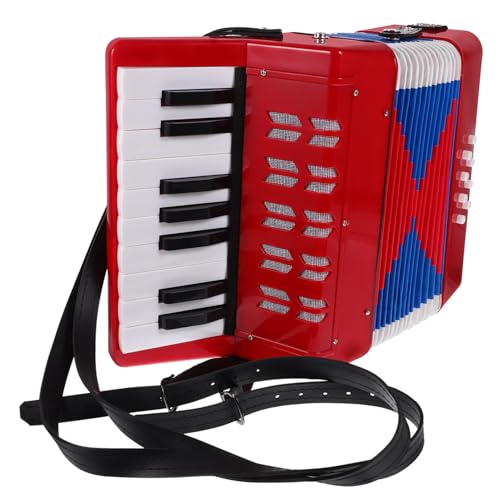 SEWACC シー子供用アコーディオンおもちゃ 初心者向けプロフェッショナル楽器 軽量 ポータブル な素材 レッド 色 歳以上対象 学習 遊びに