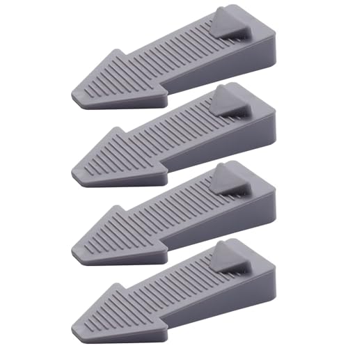 Door Stop Pack of 4 Arrow Shape Door Stopper Floor Height Adjustable Scratch-Resistant Non-Slip Door Wedge Rubber Non-Toxic No Unpleasant Odour Door Buffers Protection for Balcony Door