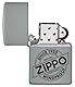 Zippo Sturmfeuerzeug - Since 1932 Logo, Flat Grey, Color Image - Nachfüllbar - Wiederverwendbar - Windfestes Design - Geschenkbox - Made in USA
