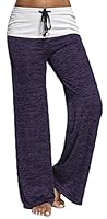 Hurrg Women's Palazzo Pants Fold Over Waist Wide-Legged Yoga Sport Leggings Purple XL 9986437342 Book Cover