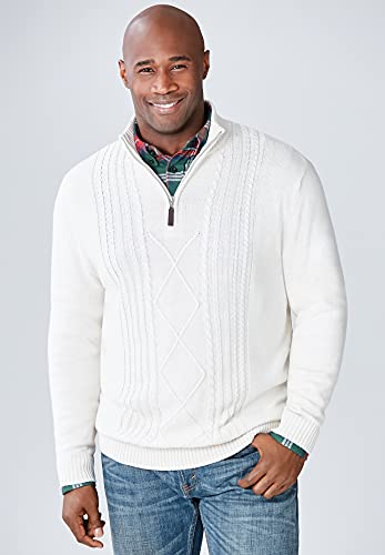 Liberty Blues by Kingsize Men's Big & Tall Shoreman’S Quarter Zip Cable Knit Sweater2