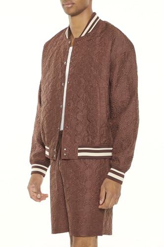 Forever 21 Men's Textured Varsity Bomber Jacket3