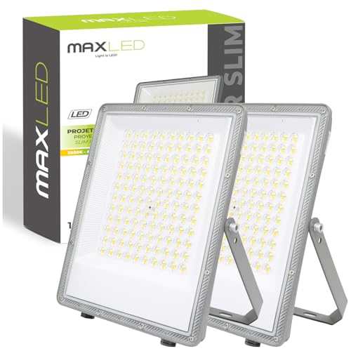 Projecteur Étanche IP65 pour Garage et Cour Arrière 2 Spots LED Extérieurs 100W 3CCT