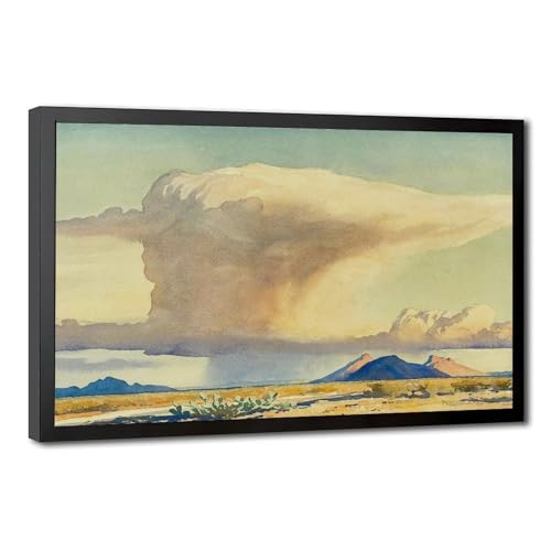 Drought And Downpour Maynard Dixon impression artistique haut de gamme sur toile avec cadre