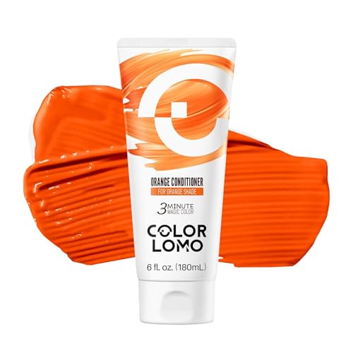 COLORLOMO Color Depositing Conditioner for Bleached Hair Semi Permanent Hair Color Conditioner with Shea Butter & Almond Oil Hydrates & Refreshes Faded Color Vegan 6oz-Orange