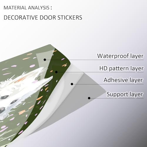 Stickers de porte Samoyède 90x200 cm lavable pour rénover - 7