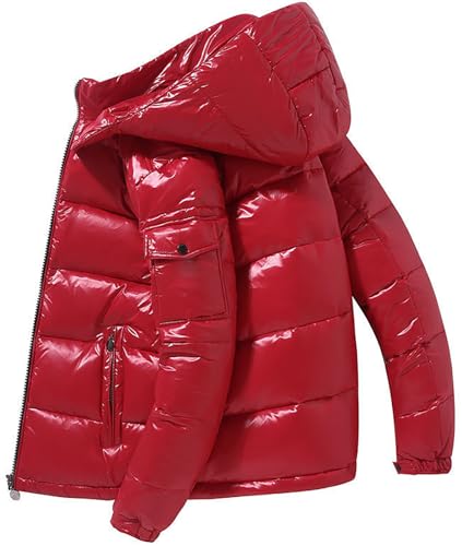 Giacca piumino da uomo pesante imbottita, giacca sportiva lucida con