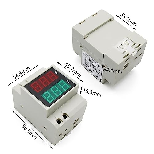 Voltmètre ampèremètre din rail avec transformateur intégré LED - 3