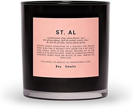 St. Al Boy Smells Candle | 50 Hour Long Burn | Coconut & Beeswax Blend | Luxury Scented Candles for Home (8.5 oz)