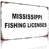 Mississippi Fishing Licenses Metal Sign Fishing Wall Decor 8 x 12 Inch