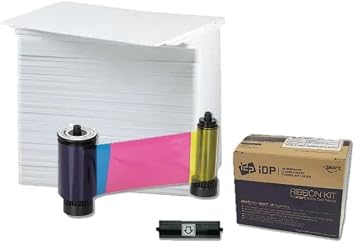 IDP 659366 Color Ribbon YMCKO - 250 Prints for Smart-31, Smart-51D, Smart-51L and Smart-51S Printers with 500 ID Zone Premium White Blank Plastic CR80 30 Mil PVC Cards