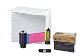 IDP 659366 Color Ribbon YMCKO - 250 Prints for Smart-31, Smart-51D, Smart-51L and Smart-51S Printers with 500 ID Zone Premium White Blank Plastic CR80 30 Mil PVC Cards