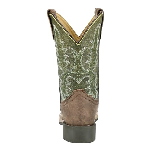 Smoky Mountain Western Boots Boys Harrison Leather Brown Green 3412C2