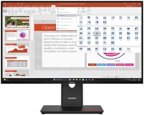 Lenovo ThinkVision T27-40 Business Monitor, 27" 1080p IPS Display, Anti-Glare, Low Blue Light, EyeSafe Certified, Ergonomic Stand (64A5MAR6AU)